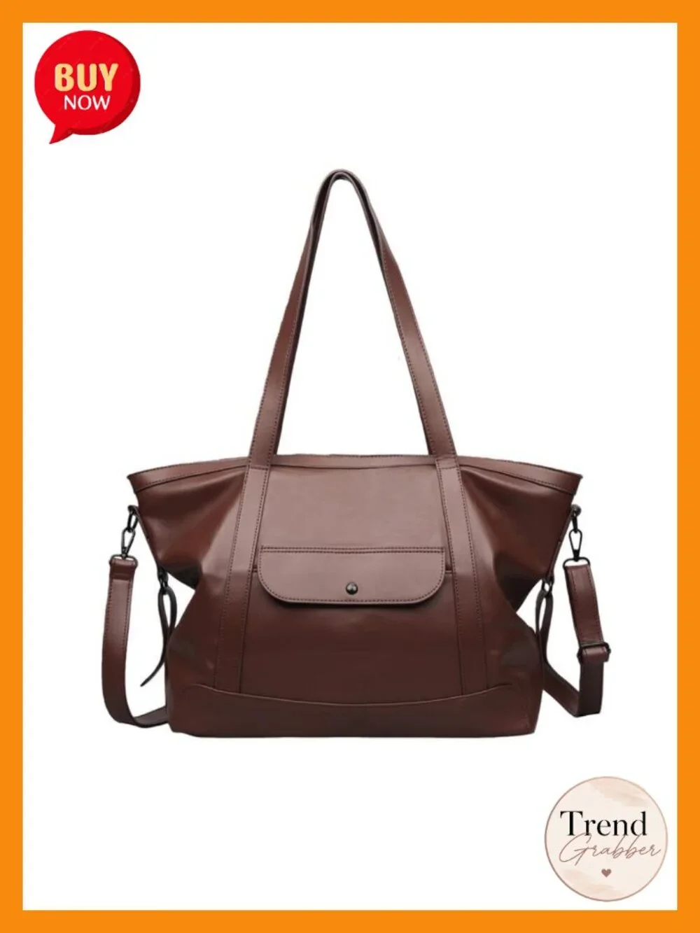 Vegan Leather Slouchy Hobo Tote Shoulder Handbag with Top Handles & Crossbody